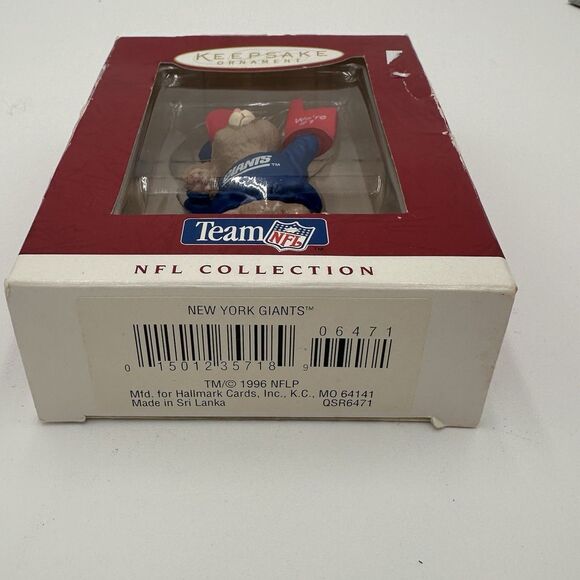 Vintage 1996 Hallmark Team NFL New York Giants Mouse Christmas Tree Ornament - Picture 3 of 4